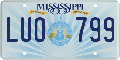 MS license plate LUO799
