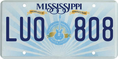 MS license plate LUO808