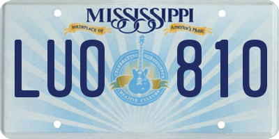MS license plate LUO810