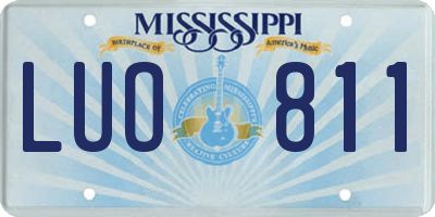MS license plate LUO811