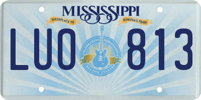 MS license plate LUO813