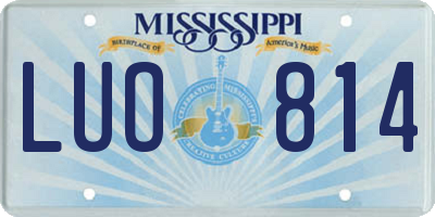 MS license plate LUO814
