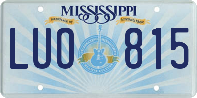 MS license plate LUO815