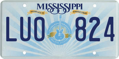 MS license plate LUO824