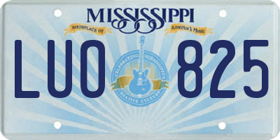 MS license plate LUO825