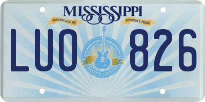 MS license plate LUO826