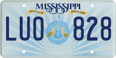 MS license plate LUO828