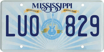 MS license plate LUO829