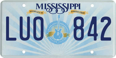 MS license plate LUO842