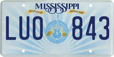 MS license plate LUO843