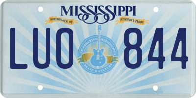 MS license plate LUO844