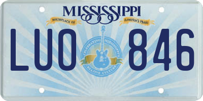 MS license plate LUO846
