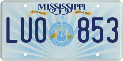 MS license plate LUO853