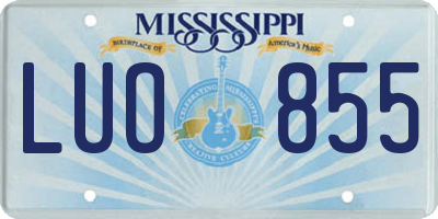 MS license plate LUO855