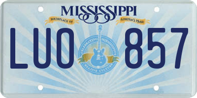 MS license plate LUO857