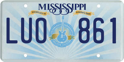 MS license plate LUO861