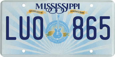 MS license plate LUO865