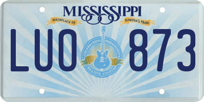 MS license plate LUO873
