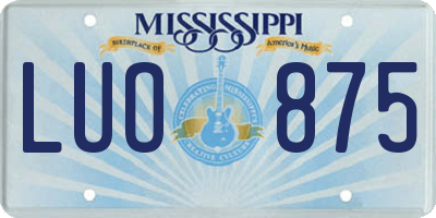 MS license plate LUO875