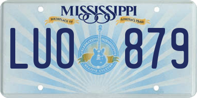 MS license plate LUO879