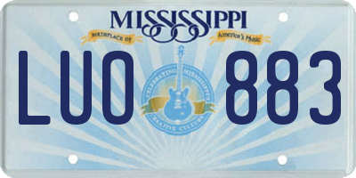 MS license plate LUO883
