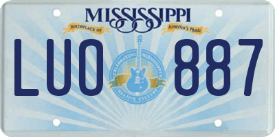 MS license plate LUO887