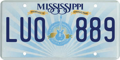 MS license plate LUO889