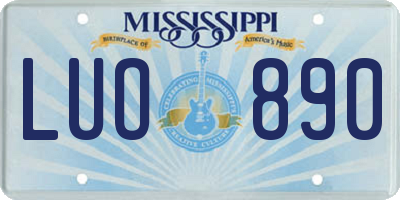 MS license plate LUO890