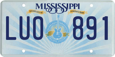 MS license plate LUO891