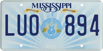 MS license plate LUO894