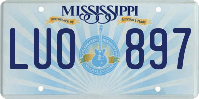 MS license plate LUO897