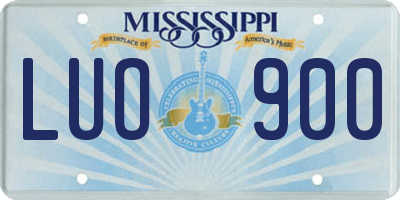 MS license plate LUO900