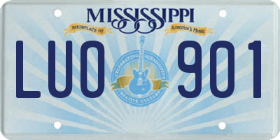 MS license plate LUO901
