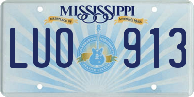 MS license plate LUO913