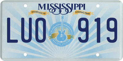 MS license plate LUO919