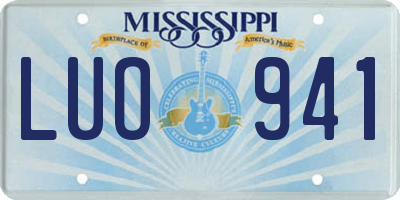 MS license plate LUO941