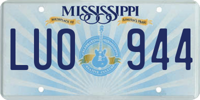 MS license plate LUO944