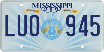 MS license plate LUO945