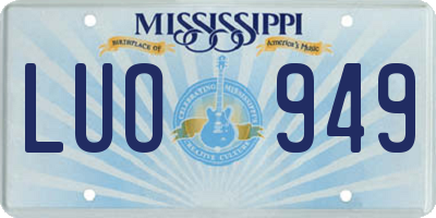 MS license plate LUO949