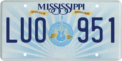 MS license plate LUO951