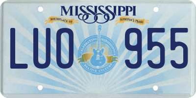 MS license plate LUO955
