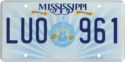 MS license plate LUO961