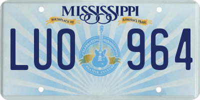 MS license plate LUO964