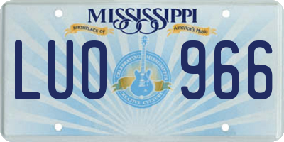 MS license plate LUO966