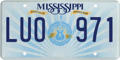 MS license plate LUO971