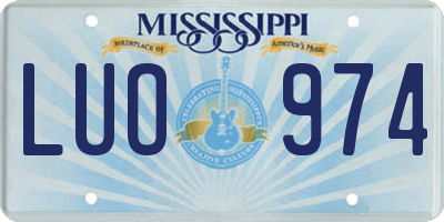 MS license plate LUO974