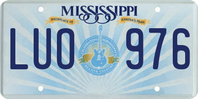 MS license plate LUO976