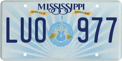 MS license plate LUO977