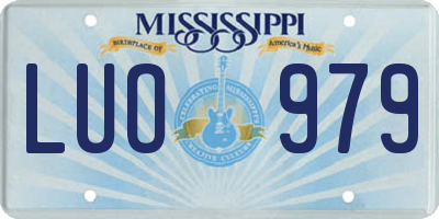 MS license plate LUO979