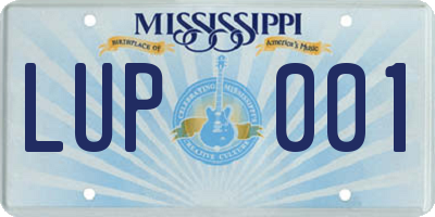 MS license plate LUP001